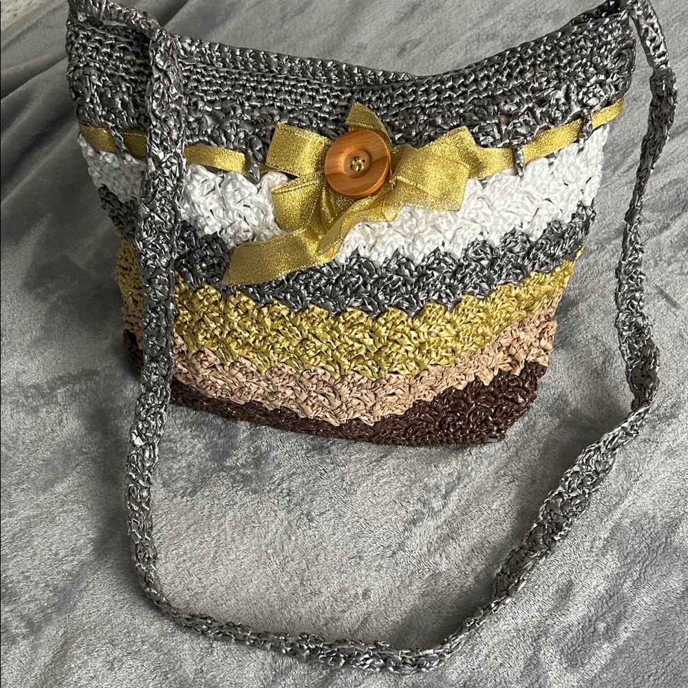 Handcrafted Multicolor Crochet Shoulder Bag